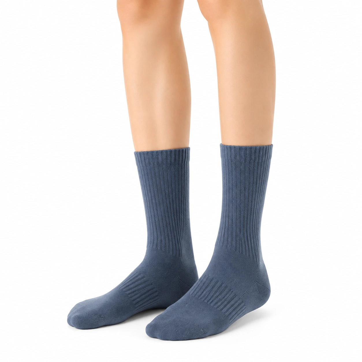 Socken 35-38 aus Textil in Blau mit Rippstrick für Alltag