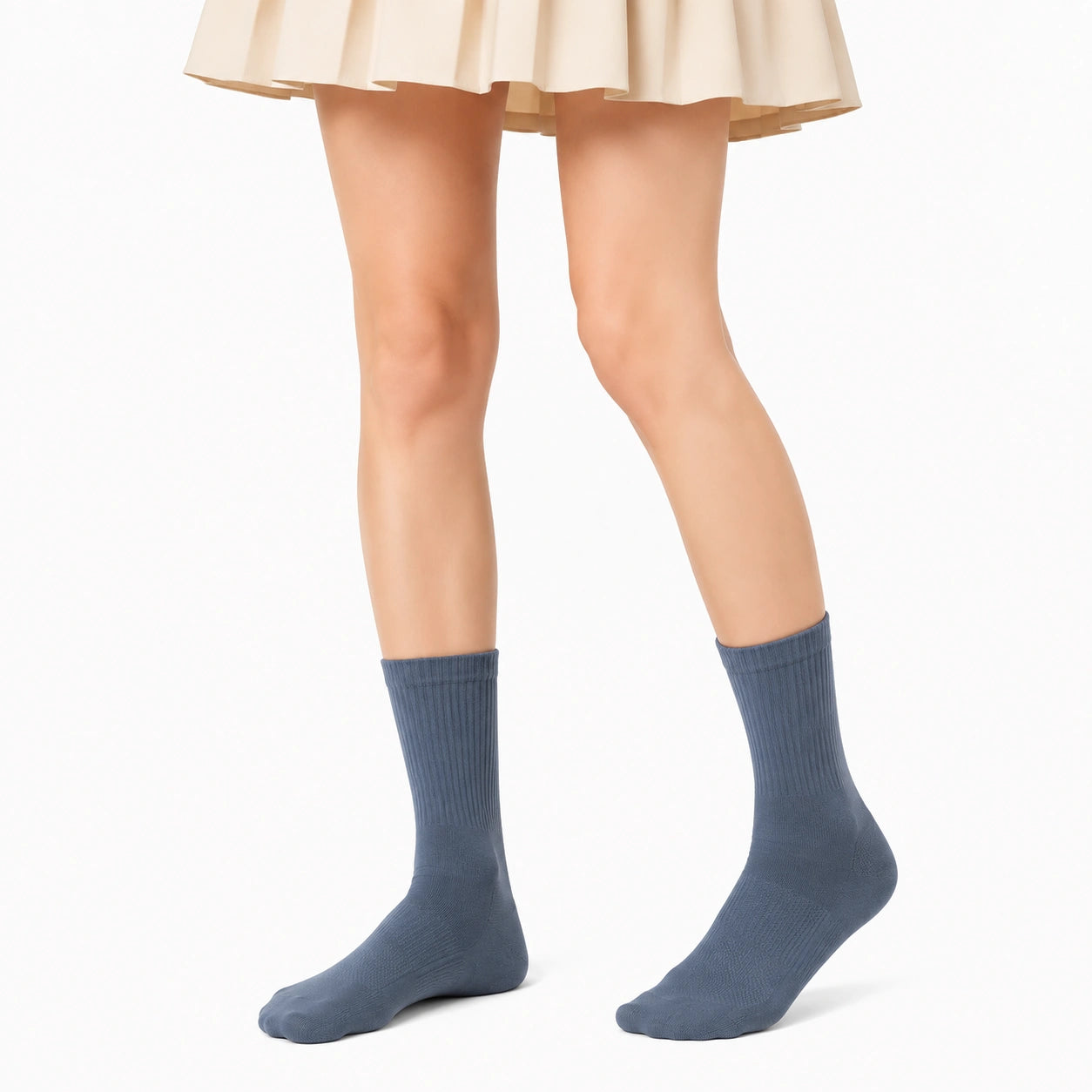 Socken Größe 39-42 aus Textil in Blaugrau für Alltag mit Rippbündchen