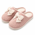 Damen Hausschuhe Größe 38/39 aus Textil Rosa Creme mit Schleife