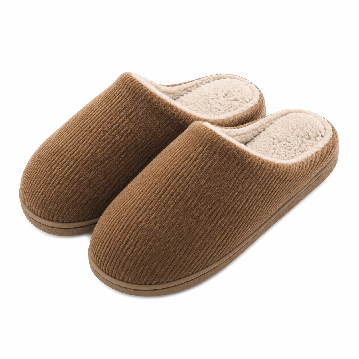 Hausschuhe Größe 40/41 aus Cord in Braun mit Teddyfutter für Damen und Herren