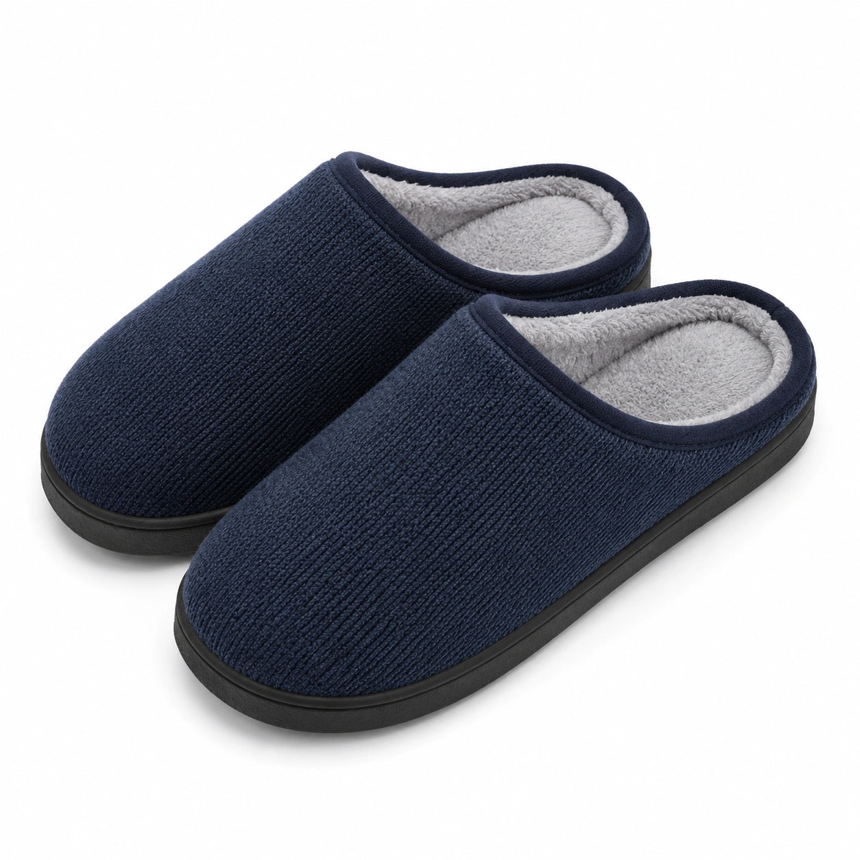 Hausschuhe Größe 42/43 aus Textil in Dunkelblau mit Warmfutter