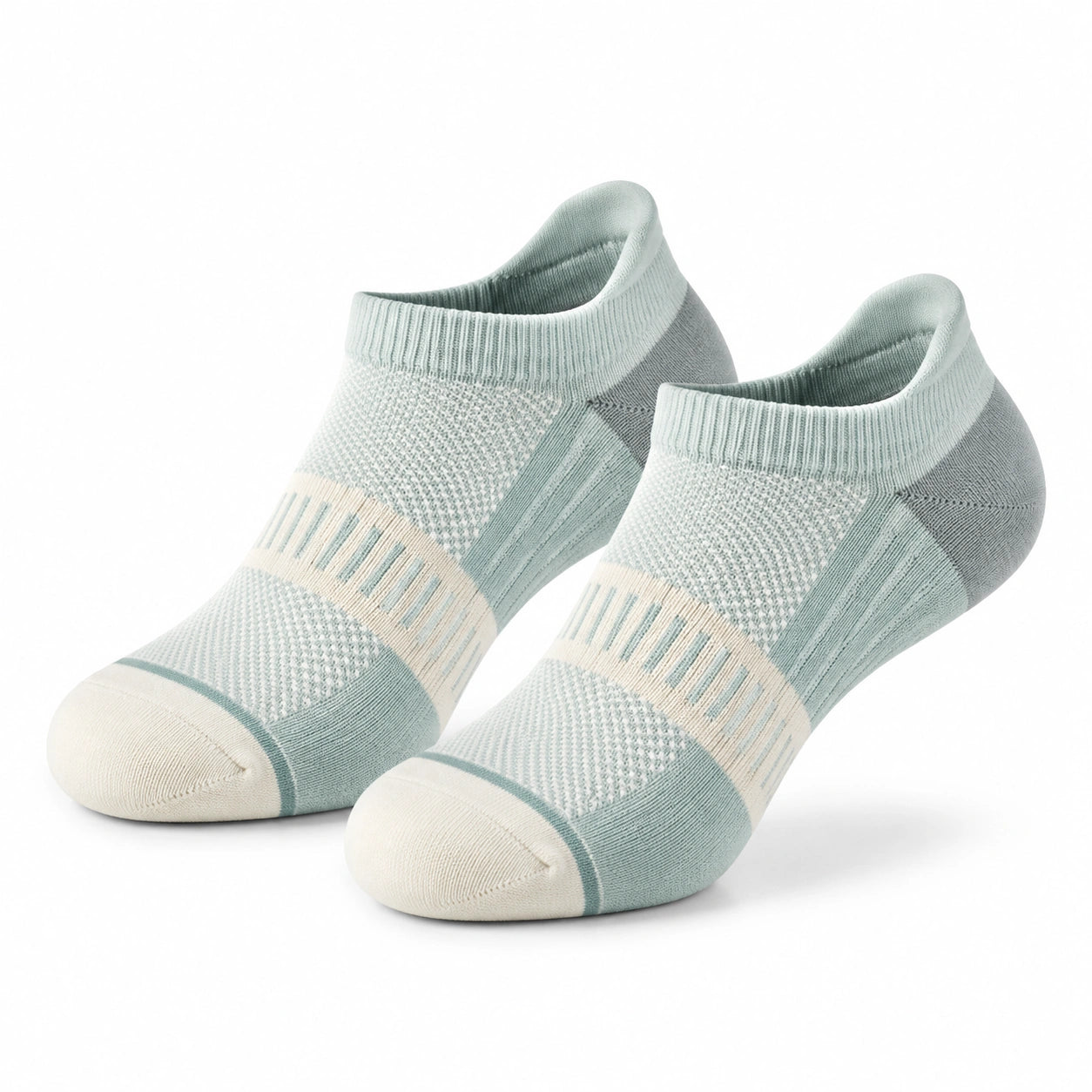 Sneakersocken 35-38 aus Textil in Mintgrün und Creme für Alltag und Sport