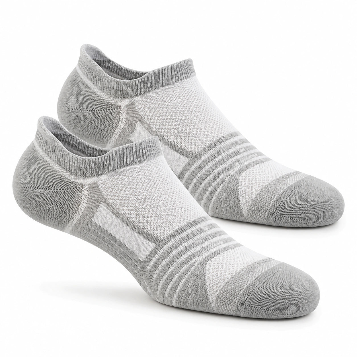 Sneakersocken 39-42 aus Textil in Grau Weiß - atmungsaktiv mit niedrigem Schaft