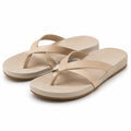 Zehensandalen Größe 40/41 Beige Kunststoff mit Kreuzriemen